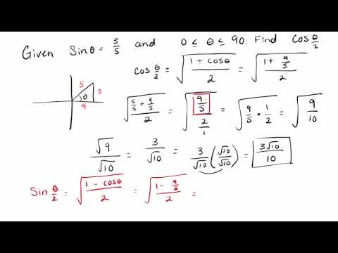 How to use Half Angle Identities Given Solve Right Triangle Trigonometry