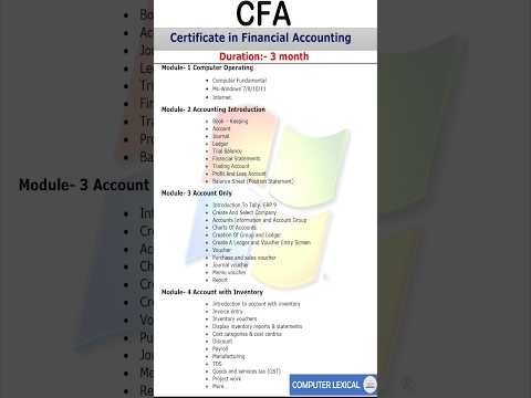 CFA COURSE SYLLABUS & DURATION