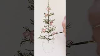 Learn How To Paint a Christmas Tree In Under a Minute | Mini Watercolor Tutorial with Sarah Cray