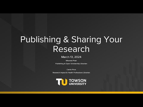 Publishing and Sharing Your Research | Research University