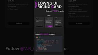 Glow Effect Pricing Card — Modern Dark UI with pure HTML & CSS. Clean, minimal and fully responsive.