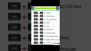 Excel tips and Tricks || Excel shortcut keys #excelwithvicky #excel #viral #exceltips