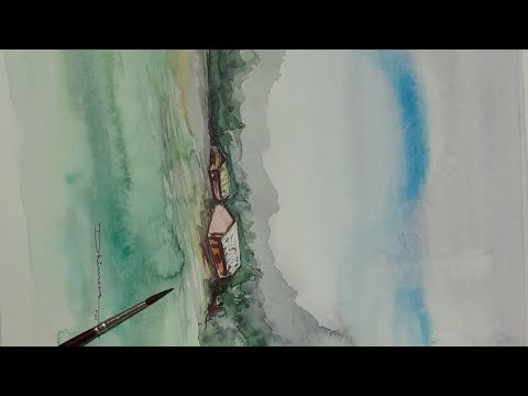 #Easylandscapepainting #watercolor #art #watercolorpainting #moutainview #artist #watercolorart
