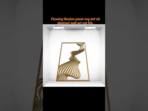 Flowing illusion panel svg dxf stl abstract wall art cut file for laser cnc cricut glowforge modern.