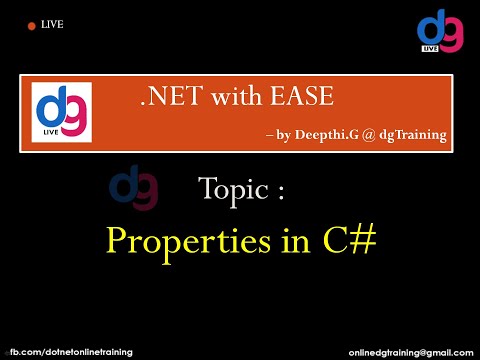 Properties In C# | Properties In C Sharp | .net Tutorial For Beginners | dgTraining