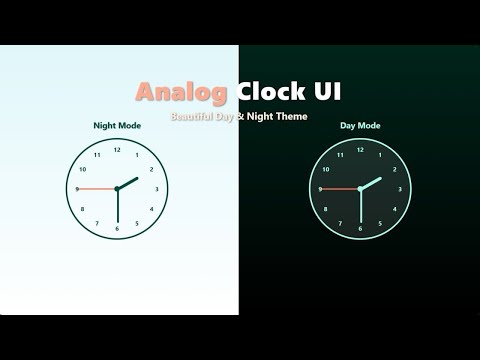 Build a Stylish Analog Clock with Day/Night Mode using HTML, CSS & JavaScript | Animated Clock UI