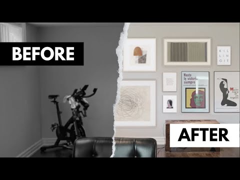 Floor plan & gallery wall change to create the ultimate basement entertainment area