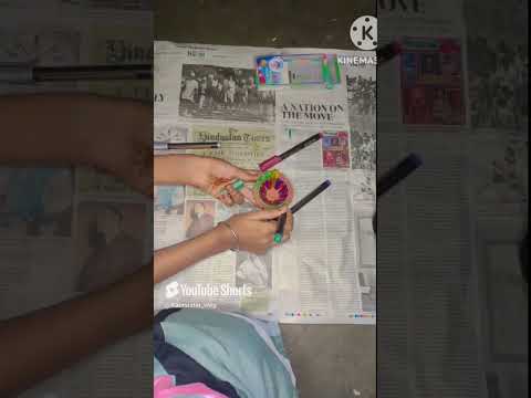 Let's paint diya #using metalic pens #diya painting🎨#artwork