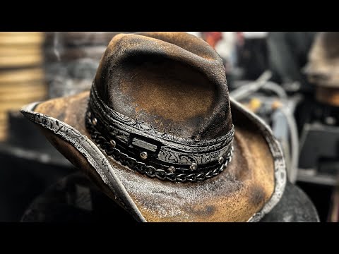 Step by Step emaciated and wasted Cowboy Hat #cowboy #hatmaker #millinery #heavymetal
