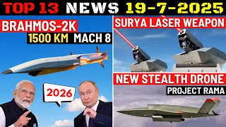 Indian Defence Updates : 1500 Km Brahmos-2K,Surya Laser Weapon,New Stealth Drone,3 Apache Delivery