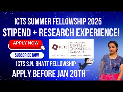 How to Apply for ICTS S.N Bhatt Fellowship 2025 Stipend+Research #students  #education #interesting