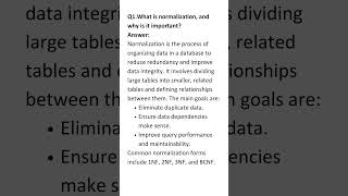 Normalization in sql #sql #sqlquery #shorts #interview #sqlquestions