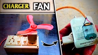 Mini Motor Fan Making Video With Changer || How To Make Fan With Mobile Changer