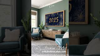 #shorts #frametvart Happy New Year Blue Gold Fireworks Party Elegant Frame TV Art New Year Decor