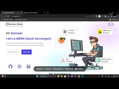 My Personal Portfolio Website Overview | React js  | CSS | HTML