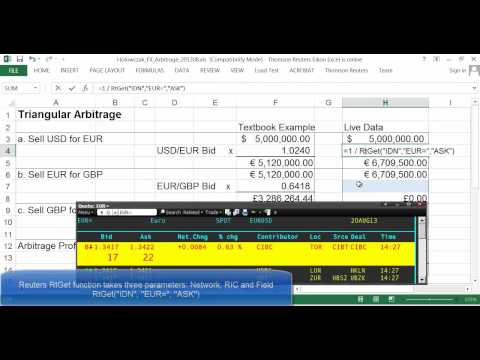 Foreign Exchange Triangular Arbitrage Example using Live Data
