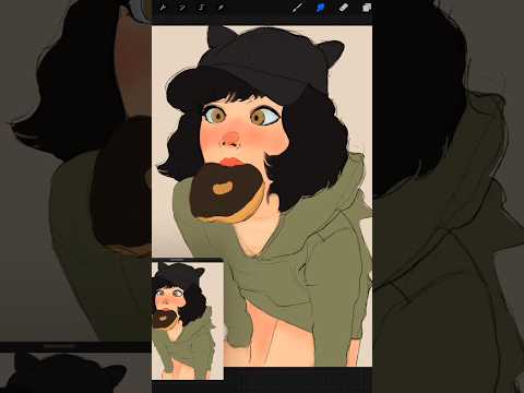 sketch to final #artshorts #digitalart #sketchvsfinal #girlportrait