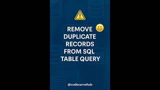 SQL Query to Find Duplicate Records From Table #sql #coding #sqlqueries #programming #codecarvehub