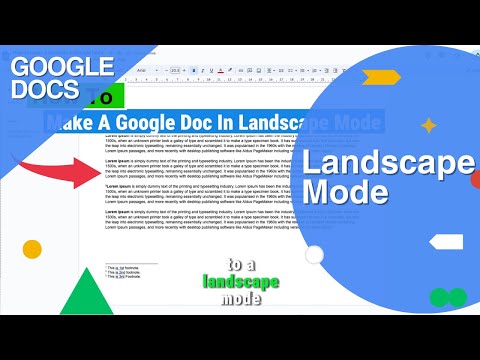How To Make A Google Doc In Landscape Mode