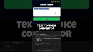 Text to Voice Converter 🔊 Using HTML CSS JavaScript | #shorts