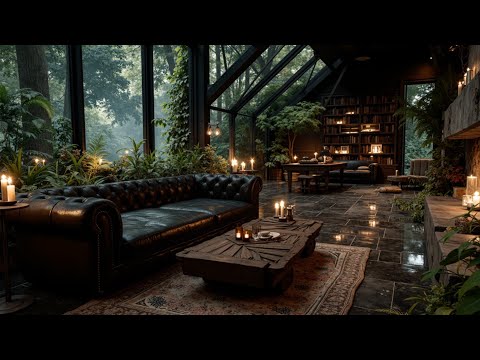 Rainy Jazz Cafe: Smooth Piano, Cozy Fireplace Vibes for Deep Relaxation