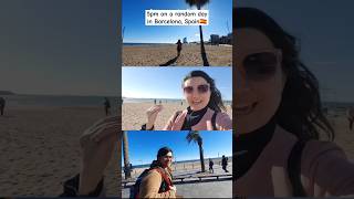 Chill Vibes at Barceloneta Beach 🌴#Barcelona #Barceloneta #BarcelonaBeach #TravelSpain #spain