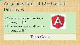 AngularJS Tutorial 12 | Custom Directive in AngularJS