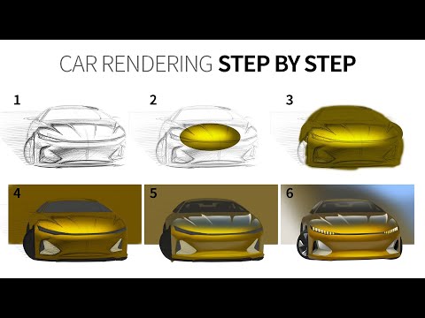 [Tip] How to draw a car rendering step by step 자동차 렌더링 단계별 방법