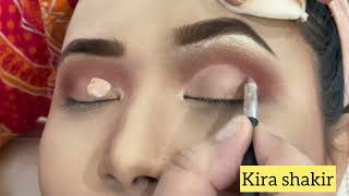 Half cut crease eye makeup for begginners |  step by step  kiranshakir | Idealbeautysalon |