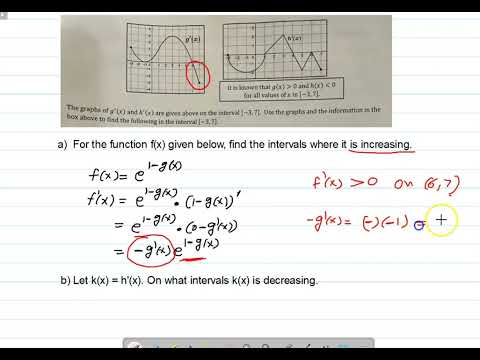The graphs of g'(x) and h'(x) are given on interval  [3,7]