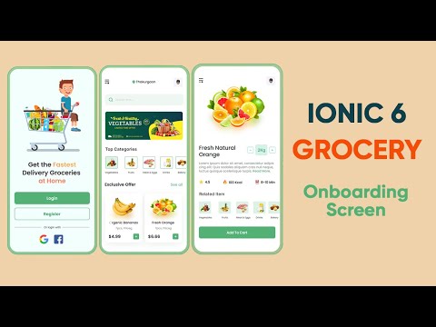 Ionic 6 Grocery App UI Kit - Onboarding Screen (Speed coding)