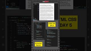 HTML CSS Day 5 Animated Responsive Navbar #css #html