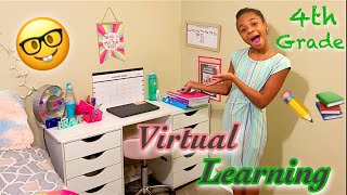 Simple & Cute At Home Virtual Learning Space | How was my first week? Pros and Cons | Jaida McKenzie
