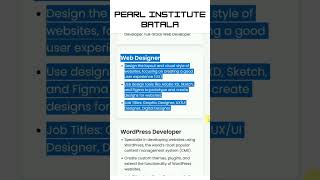 Career Paths in IT | Opportunities After Website Development Course | PEARL INSTITUTE BATALA #batala