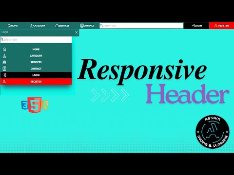 How to Create a Responsive Header with HTML, CSS, and JavaScript | Step-by-Step Tutorial