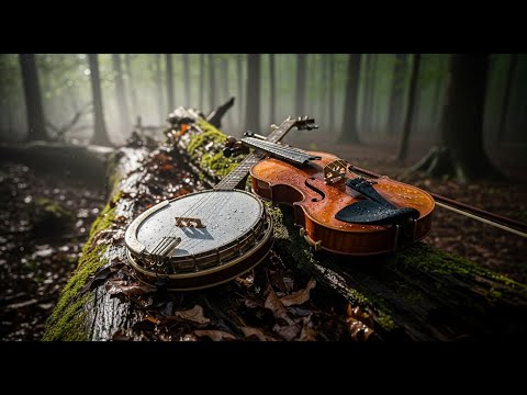 Rainy Day Bluegrass Instrumental | Cozy Acoustic Strings with Gentle Rain Ambience