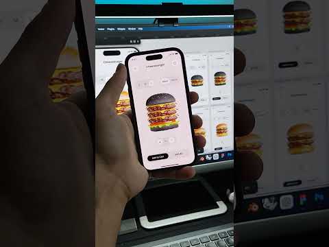 Figma prototype screen on a burger ordering design. #shorts #figma #smartphone #ux