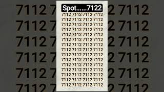 Can' You Find the Different types of Number 7122 #brainchallenge #braingames #numberpuzzles #brainbu