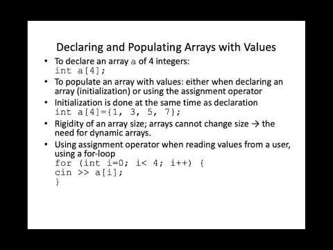 2018 Welcome & Reviewing Arrays