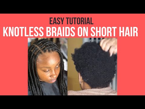 👌 Knotless Braids On Short Natural Hair EP.11|Tutorial for Beginners.
