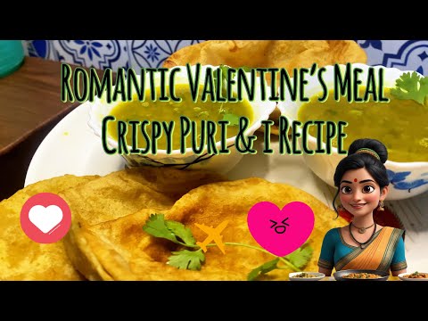 वैलेंटाइन स्पेशल मटर की घुघनी और पूरी |Love in Every Bite ❤️
