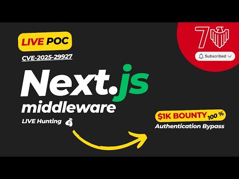 CVE-2025-29927: Next.js Middleware Bypass Poc | Live Authentication bypass | $1k bounty Live Target