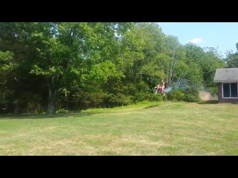 Plastered beating the crap out of a xr 350