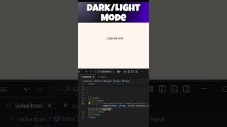 Light & Dark Mode Using HTML,CSS #shorts #html