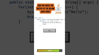 Guess the output of the JAVA code #computer #programminglanguage #java #javascript #education #quiz