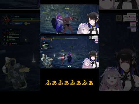 Biboo&Nerissa meet a gentle Nousagi when hunting a khezu【HololiveEN/HoloAdvent】(Holo clips)#shorts