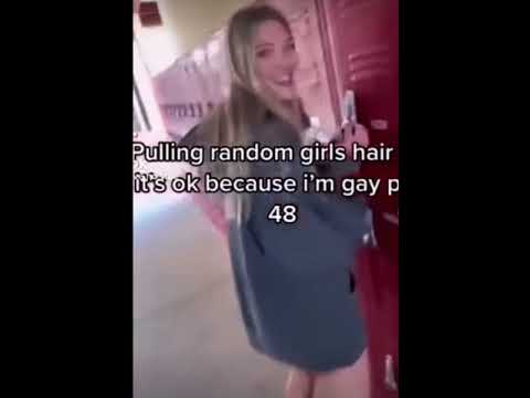 Pulling her hair but it's okay