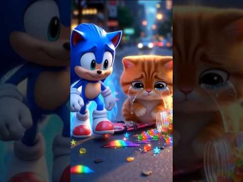 Cat's Trolli Jelly Candy Adventure With Sonic 🍬🌈 A Sweet Jelly Day with Sonic❤️✨ #shorts #cat #kitty