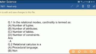 Database Most Expected Questions of Computer Science for all  Exam 4