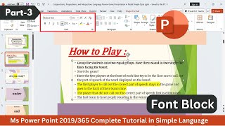 Font Block - Power Point Complete Tutorial Step by Step in Hindi